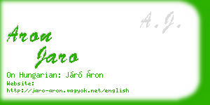aron jaro business card